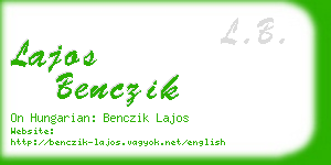 lajos benczik business card